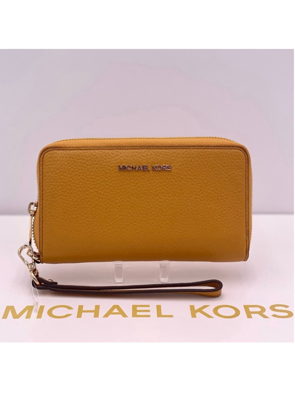 Michael Kors Jet Set Travel Large Flat Zip MF Phone Case Wristlet Wallet - Picture 4 of 9